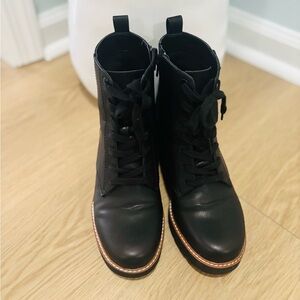 Naturalizer Black Leather Combat Boots
